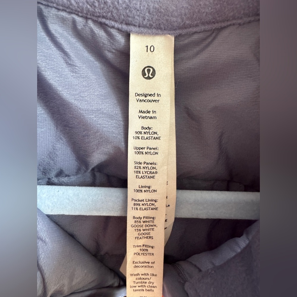 Lululemon Lavender Down for it All Vest - Picture 4 of 4